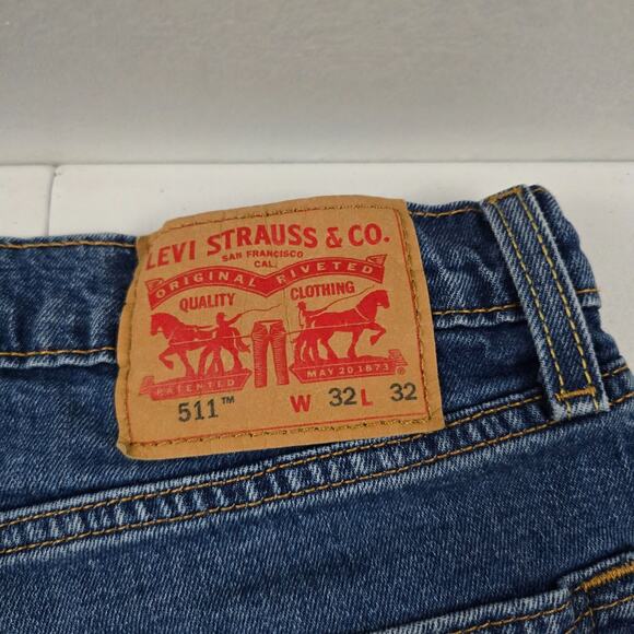 Levi's 511 slim jeans 32x32 blue denim mens 5575 - Picture 4 of 12